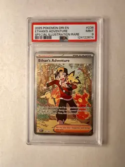 Pokemon TCG Destined Rivals Ethan's Adventure SIR Card 236/182 PSA 9 Mint - Image 1