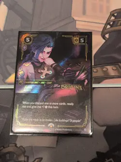 Jinx Rebel Champion Unit ORIGINS Stamp Promo Riftbound Card Game - Image 1