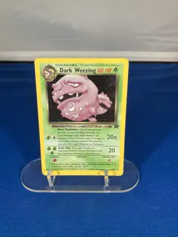 Dark Weezing 14/82 Team Rocket Holo MP Pokemon Card Slight Crease Middle Right - Image 1