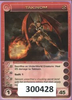 (300428) TAKINOM 55/60/30/100/45 (3 Max Stats) SUPER RARE FOIL Chaotic Card - Image 1