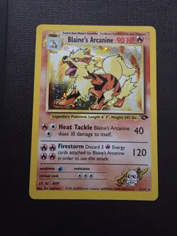 Pokemon TCG Gym Challenge Blaine's Arcanine Holo Rare Card 1/132 - Image 1