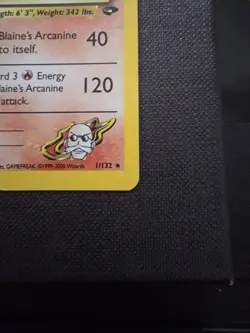 Pokemon TCG Gym Challenge Blaine's Arcanine Holo Rare Card 1/132 - Image 3