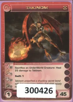 (300426) TAKINOM 60/75/20/100/45 (3 Max Stats) SUPER RARE FOIL Chaotic Card - Image 1