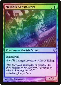 Merfolk Seastalkers FOIL Zendikar NM Blue Uncommon MAGIC MTG CARD ABUGames - Image 1