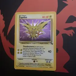 Pokemon TCG Zapdos Fossil Holo Rare Card 15/62 - NM - Image 1