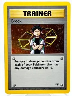 Brock 15/132 Gym Heroes Holo Rare Trainer WotC Vintage Pokemon TCG Card - Image 1