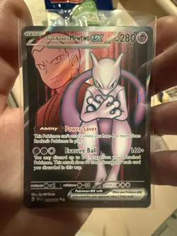 Pokemon TCG Team Rockets Mewtwo EX Full Art English Edition Card 213/182 - Image 1