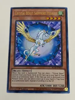 Yugioh Crystal Beast Cards Set Sapphire Pegasus Tiger Rainbow Dragon Free Holo C - Image 3