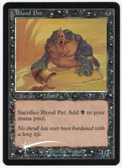 Blood Pet 2001 MTG Core Set 7th Edition FOIL Black Common Creature NM AZ2 - Image 1