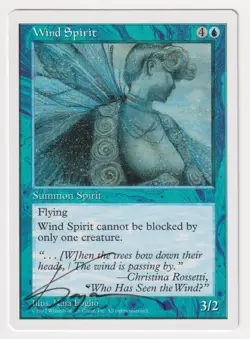 Signed Wind Spirit Proof LP 5th Edition Artist Kaja Foglio 1997 MTG Magic AP! - Image 1