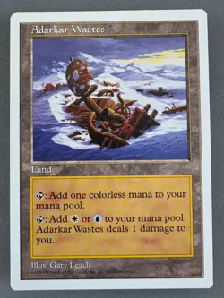 Adarkar Wastes MTG 5th Edition-Never Played NM/MINT-Vintage-Dual “Pain Land” - Image 1