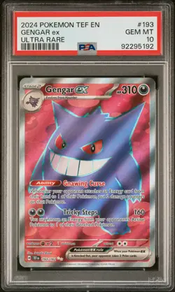 2024 Pokemon Tef EN-Temporal Forces Gengar EX Ultra Rare PSA 10 #193 - Image 1