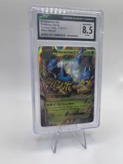 2014 Pokemon XY Furious Fists #112 M Heracross EX Secret Rare CGC 8.5 (MISCUT!!) - Image 2