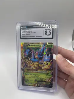2014 Pokemon XY Furious Fists #112 M Heracross EX Secret Rare CGC 8.5 (MISCUT!!) - Image 4