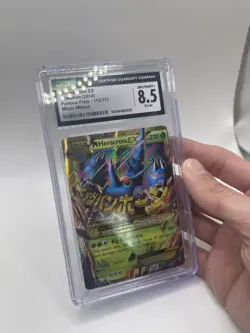 2014 Pokemon XY Furious Fists #112 M Heracross EX Secret Rare CGC 8.5 (MISCUT!!) - Image 5