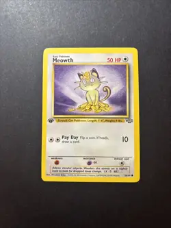 Meowth 56/64 Jungle Regular 1st Edition Pokemon WOTC LP - Image 1