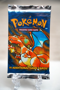 Pokemon TCG Base Set Unlimited Booster Pack Charizard Art WOTC Sealed - Image 1