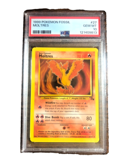 Moltres Regular Rare #27 - PSA GEM MT 10 - 1999 Fossil Unlimited - Pokemon TCG - Image 1