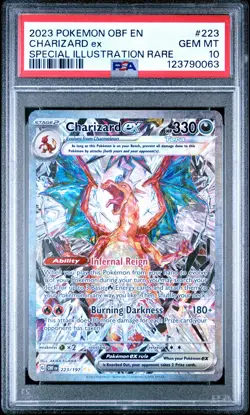 2023 POKEMON OBF EN-OBSIDIAN FLAMES #223 CHARIZARD EX PSA 10 - Image 1