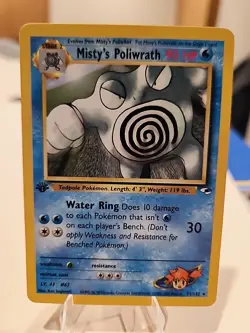 Pokemon TCG Misty's Poliwrath Gym Heroes 31/132 Regular 1st Edition Rare LP - Image 1