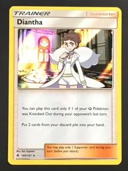 Pokemon TCG Diantha 105/131 Holo Rare SM Forbidden Light LP - Image 1