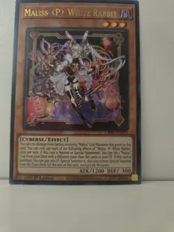 Yu-Gi-Oh Maliss P White Rabbit CRBR-EN015 Ultra Rare 1st Edition - Image 1