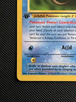 Tentacool 56/62 - Fossil Set - 1st Edition Common Pokemon Card - Near Mint - Image 3