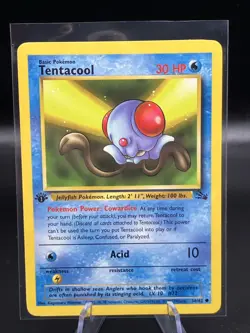 Pokemon Card Tentacool 56/62 1st Edition Fossil Set Near Mint WOTC Pack Fresh - Image 1