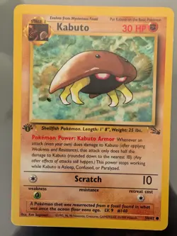 Pokemon TCG KABUTO 50/62 1st Edition common card Fossil Set 1999 LP - Image 1
