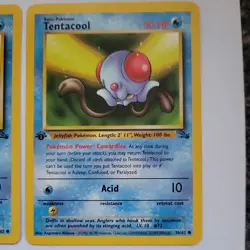 Pokemon Cards: 1st Edition Fossil Common: Tentacool 56/62 - LP - Image 1