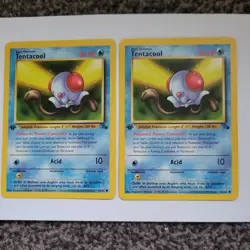 Pokemon Cards: 1st Edition Fossil Common: Tentacool 56/62 - LP - Image 3