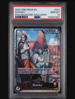 Shanks (2025 PSA Magazine Promo) OP09-001 One Piece Promotion Cards Foil - Image 1