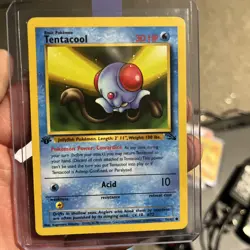 Pokemon Card Tentacool 56/62 Fossil Set 1st Edition Light Play - Image 1