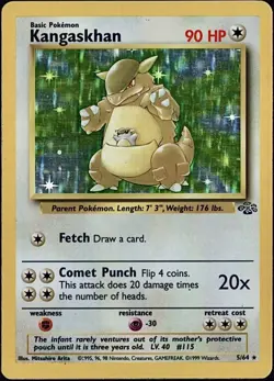 MP-/HP+ Kangaskhan Pokemon Card | Vintage Holo Rare | 1998 WoTC Jungle Set 5/64 - Image 1