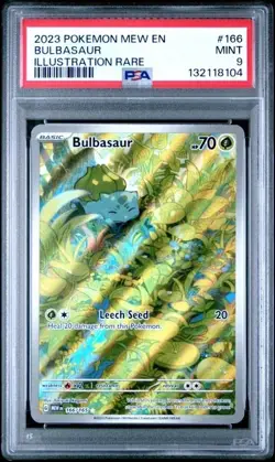 Pokemon TCG Bulbasaur Scarlet & Violet Illustration Rare Card 166/165 PSA 9 - Image 1