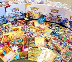 Massive 100 Pokemon Card Lot ONLY Foils,reverse holo, Rares, V's, EX's, GX,V - Image 1
