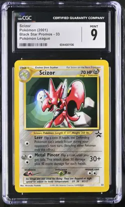 CGC 9 MINT Scizor 2001 Black Star Promos 33 Pokemon League Pokemon Card - Image 1
