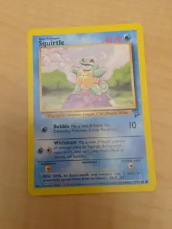 Pokemon TCG Squirtle Card 93/130 Base Set 2 Unlimited Regular Common - Image 1