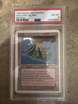 1994 Magic The Gathering Volcanic Island Revised PSA 6 - Image 1