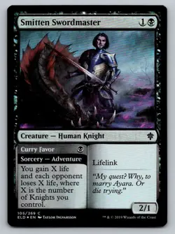 MTG Magic: The Gathering FOIL Throne of Eldraine Smitten Swordmaster 105/269 - Image 1