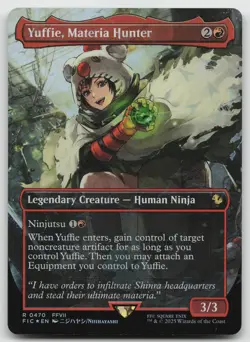 Yuffie, Materia Hunter (Borderless) (Chocobo Track Foil) R Foil Commander 470 NM - Image 1