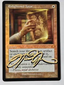 FOIL ENLIGHTENED TUTOR Howard Lyon ARTIST SIGNED MTG Signature Auto DMR Retro RF - Image 1