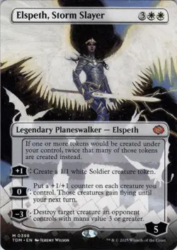 MTG Elspeth, Storm Slayer (Borderless) (398) | NM | Tarkir: Dragonstorm {TDM} - Image 1