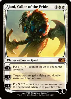 Light Play, English MTG Regular Ajani, Caller of the Pride Magic 2013 Magic the - Image 1