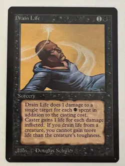 Magic the Gathering MTG Beta Drain Life NM (Beta Bob) - Image 1