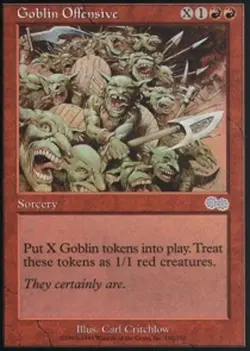 Moderate Play, English MTG Regular Goblin Offensive Urza's Saga Magic the Gather - Image 1