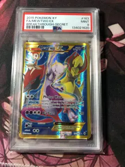 Mewtwo Ex Secret #163 2015 Pokemon Xy Breakthrough PSA 9 - Image 1