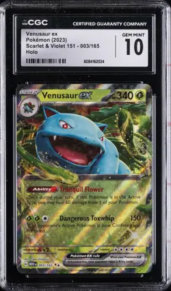 2023 POKEMON POKEMON 151 HOLO #003/165 VENUSAUR EX CGC 10 GEM MINT - Image 1