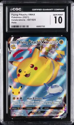 2021 POKEMON CELEBRATIONS - HOLO #007/025 FLYING PIKACHU VMAX CGC 10 GEM MINT - Image 1