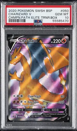 2020 POKEMON SWSH BLACK STAR PROMO #050 CHARIZARD V PSA 10 - Image 1